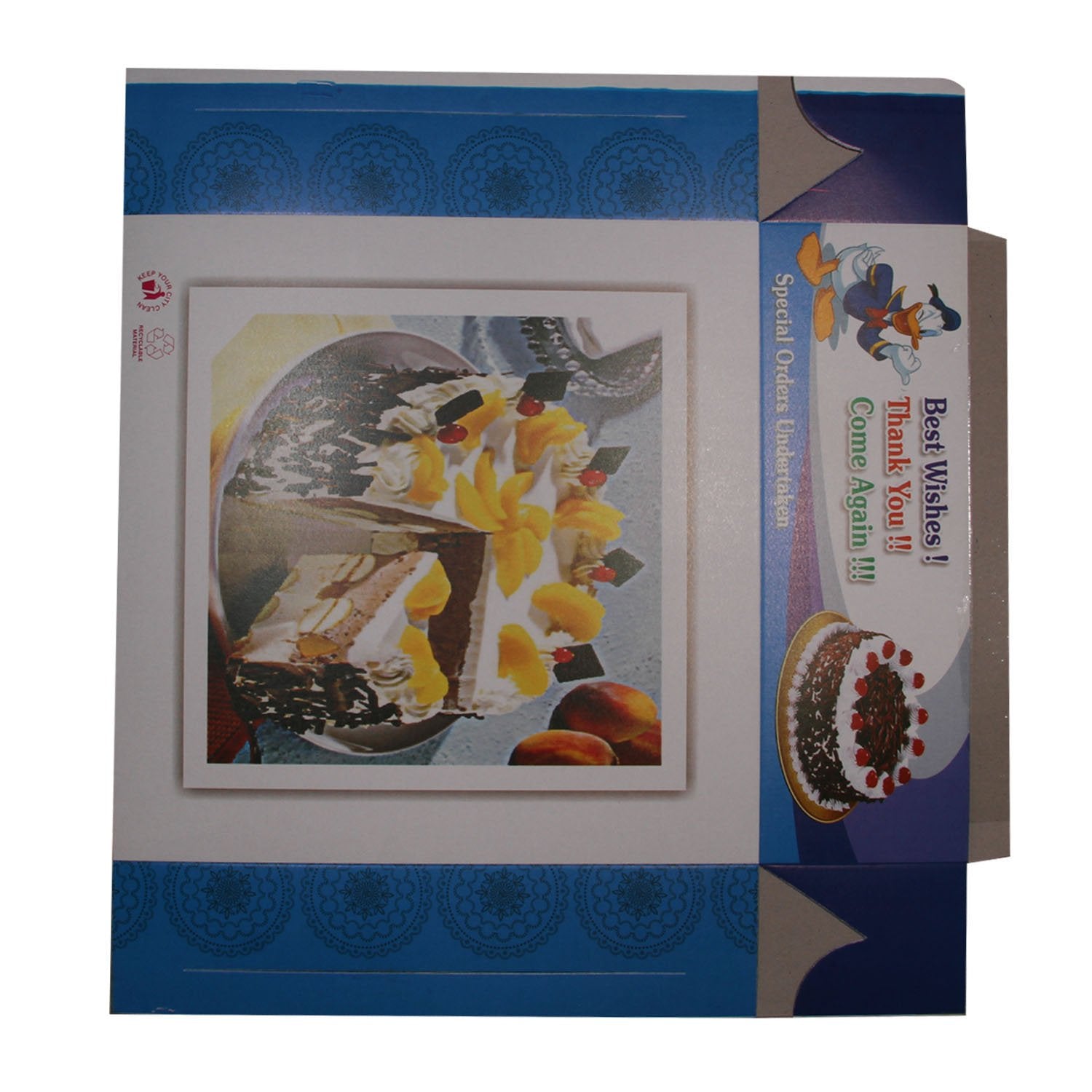 Cake Packing Paper Box For 2 KG (Pack of 5) Random Print Design 12x12x4 Inch (30x30x10 CM) [jefs-pack-boxnsupp-00129-2-kg]