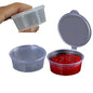 Small Polypropylene Plastic Containers (Pack of 10, Capacity 25 ML) 5x4.5x2.5 CM Leak Proof With Lid For Ketchup Sauce Jam Cream Sampling [jefs-pack-boxnsupp-00153-m3]