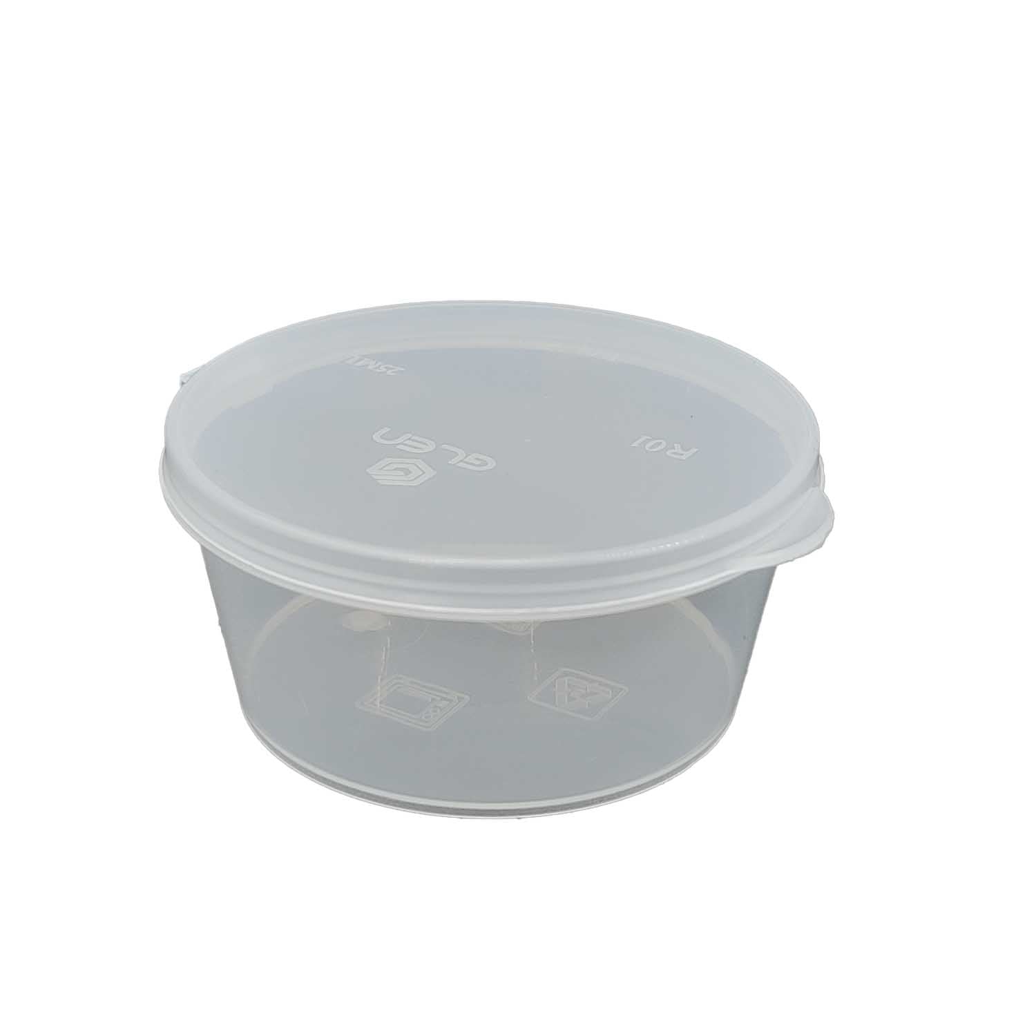 Small Polypropylene Plastic Containers (Pack of 10, Capacity 25 ML) 5x4.5x2.5 CM Leak Proof With Lid For Ketchup Sauce Jam Cream Sampling [jefs-pack-boxnsupp-00153-m3]
