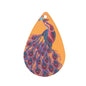 3D Printed Acrylic Pendant With Iron (2 Pieces) 28x18 MM Flat Drop With Peacock Orange & Brown For Jewellery Making Crafts [jefs-pndt-gnrl-00001-m24]