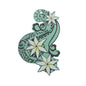 3D Printed Acrylic Pendant (2 Pieces) 50x30x2 MM Flower Multicolor Green For Jewellery Making Crafts Decoration [jefs-pndt-gnrl-00001-m3]