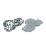3D Printed Acrylic Pendant (2 Pieces) 50x30x2 MM Flower Multicolor Green For Jewellery Making Crafts Decoration [jefs-pndt-gnrl-00001-m3]