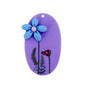 3D Printed Acrylic Pendant With Resin (2 Pieces) 45x27x6 MM Oval Lilac Flower Lavendar For Jewellery Making Crafts Decoration [jefs-pndt-gnrl-00001-m8]