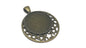 Jewellery Metal Alloy Pendant Base 44x30x1xmm (Holds 25mm Round Embellishments) Round Antique Bronze Color (Pack of 2 pieces) [jefs-pndt-gnrl-00129-m40]