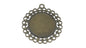 Jewellery Metal Alloy Pendant Base 43x38x2xmm (Holds 25mm Round Embellishments) Round Antique Bronze Color (Pack of 2 pieces) [jefs-pndt-gnrl-00129-m43]