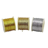 Zari Metallic Threads 0.1 MM For Aari Work Embroidery Sewing Garment Needlework Crafts [jefs-stringlace-00301]