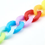 Acrylic Plastic Curb Chains (1 Meter) 13x10x2.5 MM Multicolor For Bag Strap Mask Holder Lanyard  [jefs-stringlace-00305-m1]