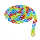 Acrylic Plastic Curb Chains (1 Meter) 13x10x2.5 MM Multicolor For Bag Strap Mask Holder Lanyard  [jefs-stringlace-00305-m1]