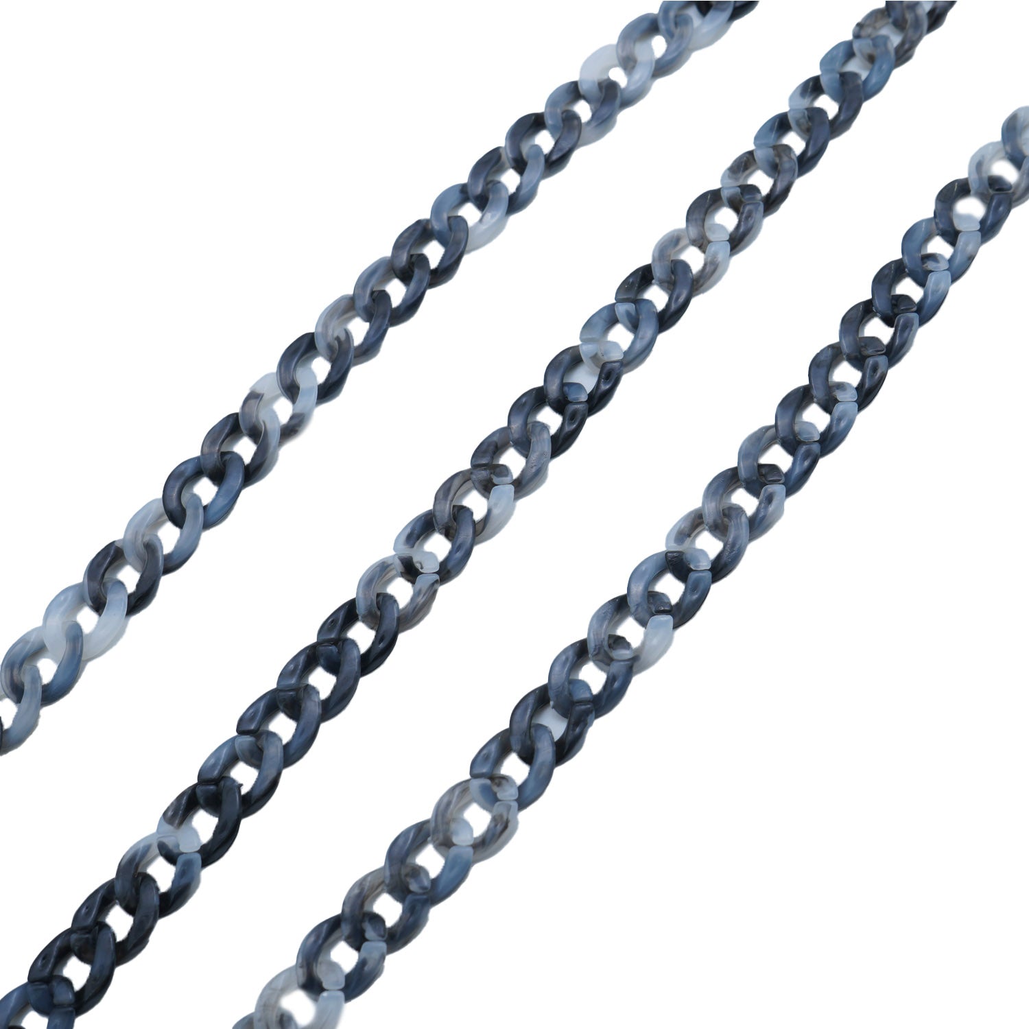 Acrylic Plastic Curb Chains (Mixed Colors, Total 10 Meters) 13x10x2.5 MM For Bag Strap Mask Holder Lanyard  [jefs-stringlace-00305-combo1]
