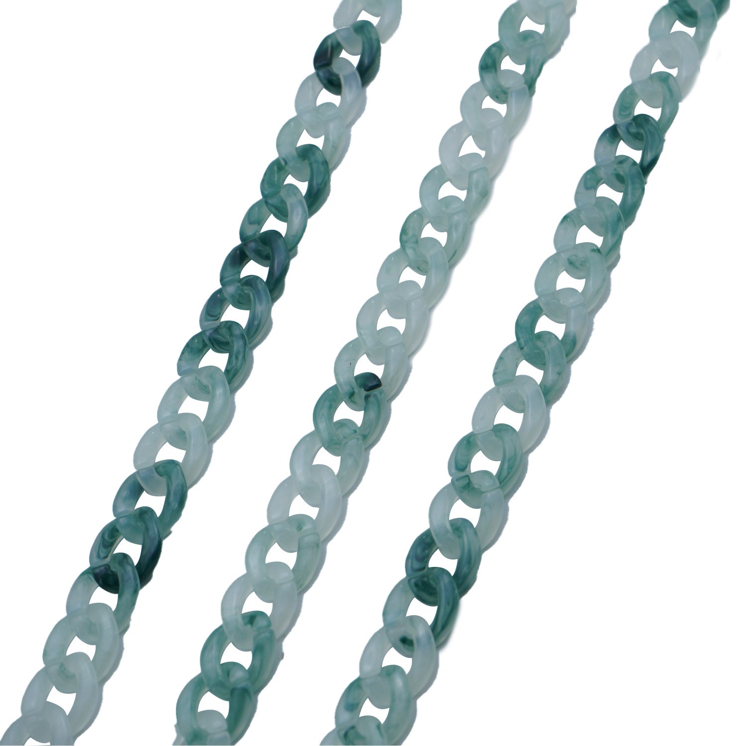 Acrylic Plastic Curb Chains (Mixed Colors, Total 10 Meters) 13x10x2.5 MM For Bag Strap Mask Holder Lanyard  [jefs-stringlace-00305-combo1]