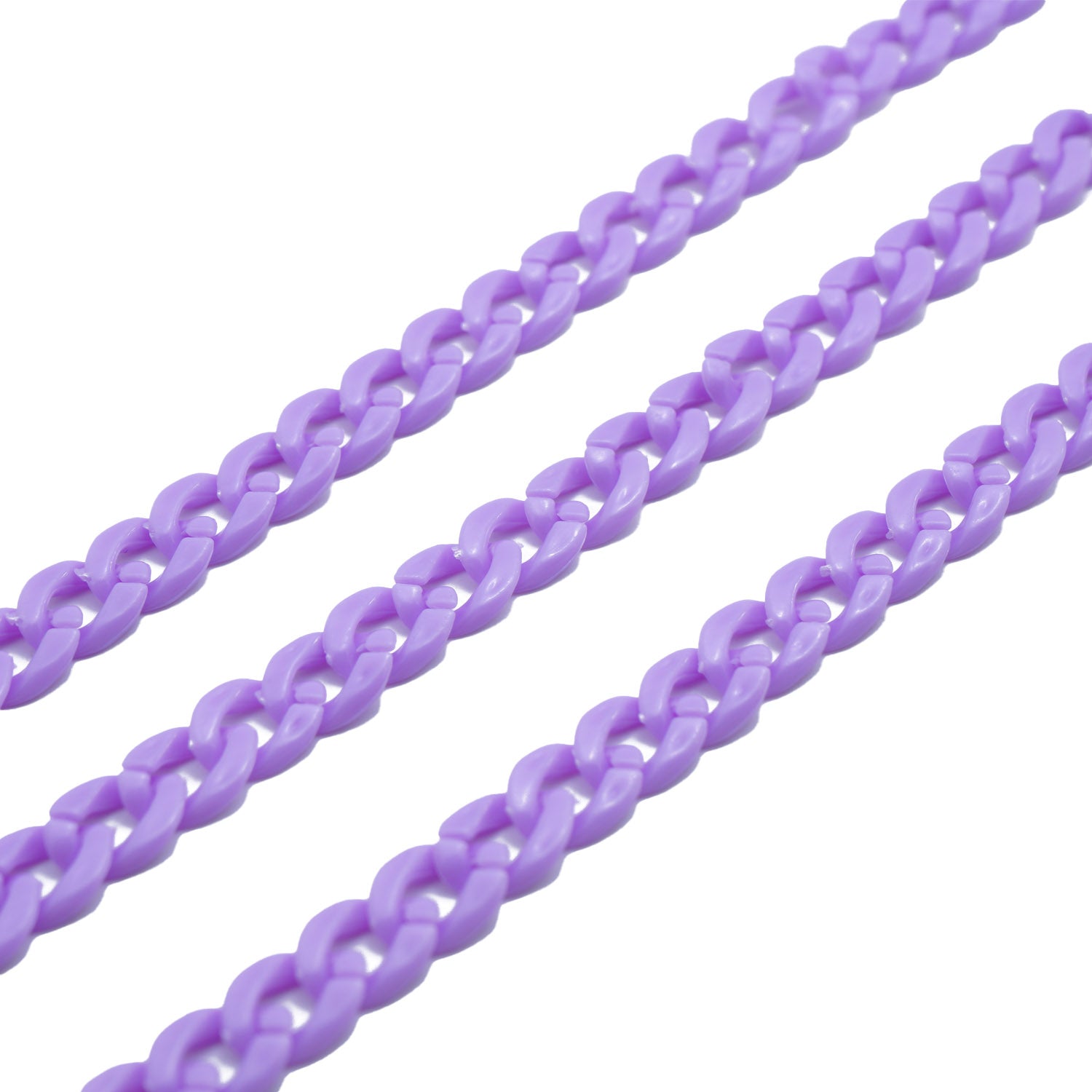 Acrylic Plastic Curb Chains (Mixed Colors, Total 10 Meters) 13x10x2.5 MM For Bag Strap Mask Holder Lanyard  [jefs-stringlace-00305-combo1]