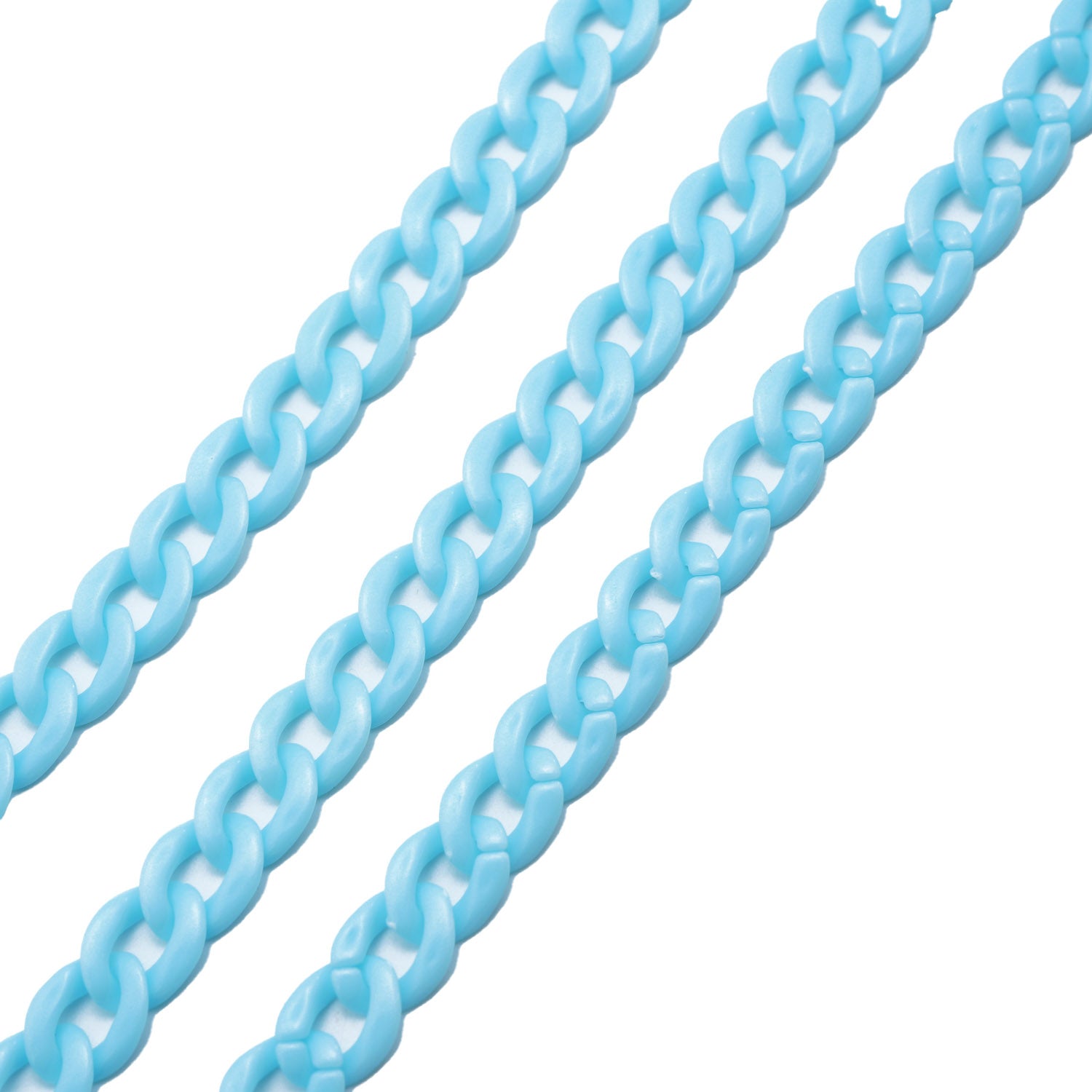 Acrylic Plastic Curb Chains (Mixed Colors, Total 10 Meters) 13x10x2.5 MM For Bag Strap Mask Holder Lanyard  [jefs-stringlace-00305-combo1]