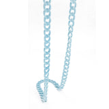 Acrylic Plastic Curb Chains (1 Meter) 13x10x2.5 MM Light Cyan For Bag Strap Mask Holder Lanyard  [jefs-stringlace-00305-m7]