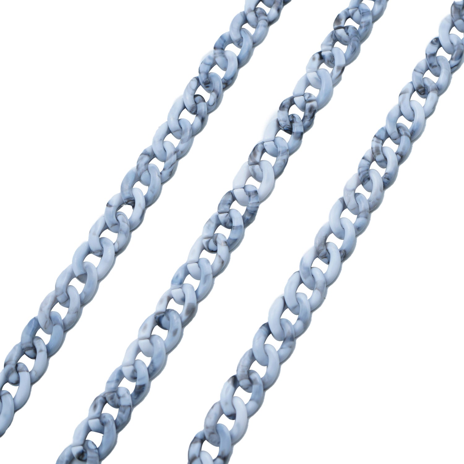 Acrylic Plastic Curb Chains (Mixed Colors, Total 10 Meters) 13x10x2.5 MM For Bag Strap Mask Holder Lanyard  [jefs-stringlace-00305-combo1]