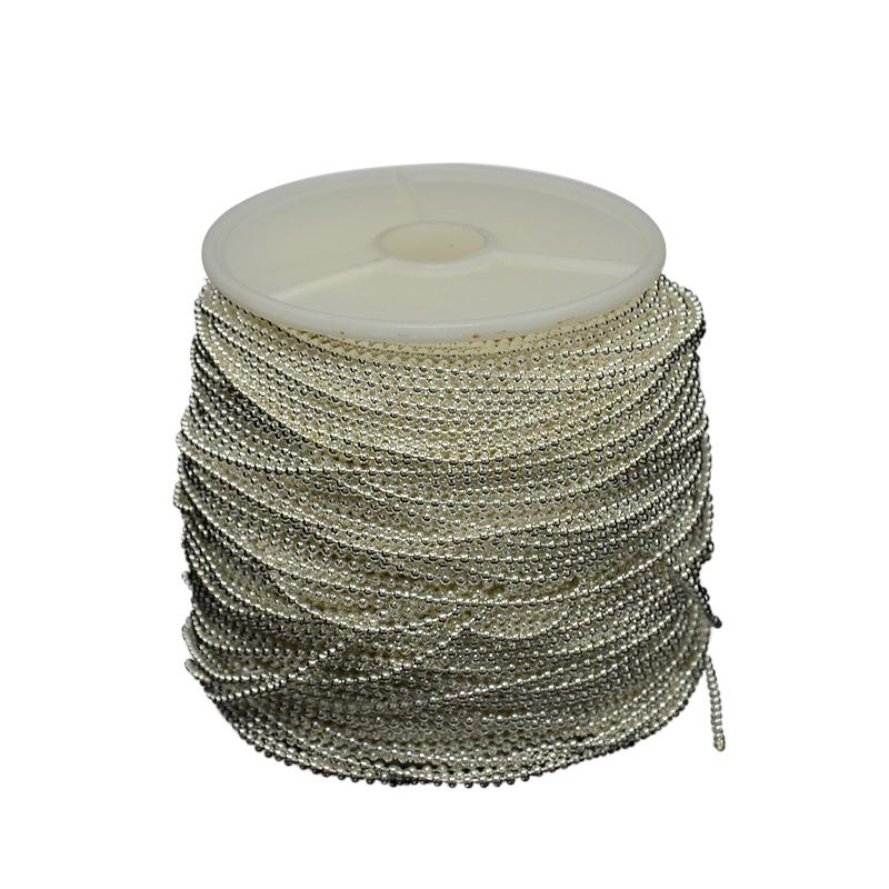 Jewellery Making Brass Ball Chains 1.5mm Ball Silver Color (Pack of 3 metres) [jefs-stringlace-00307-m2]