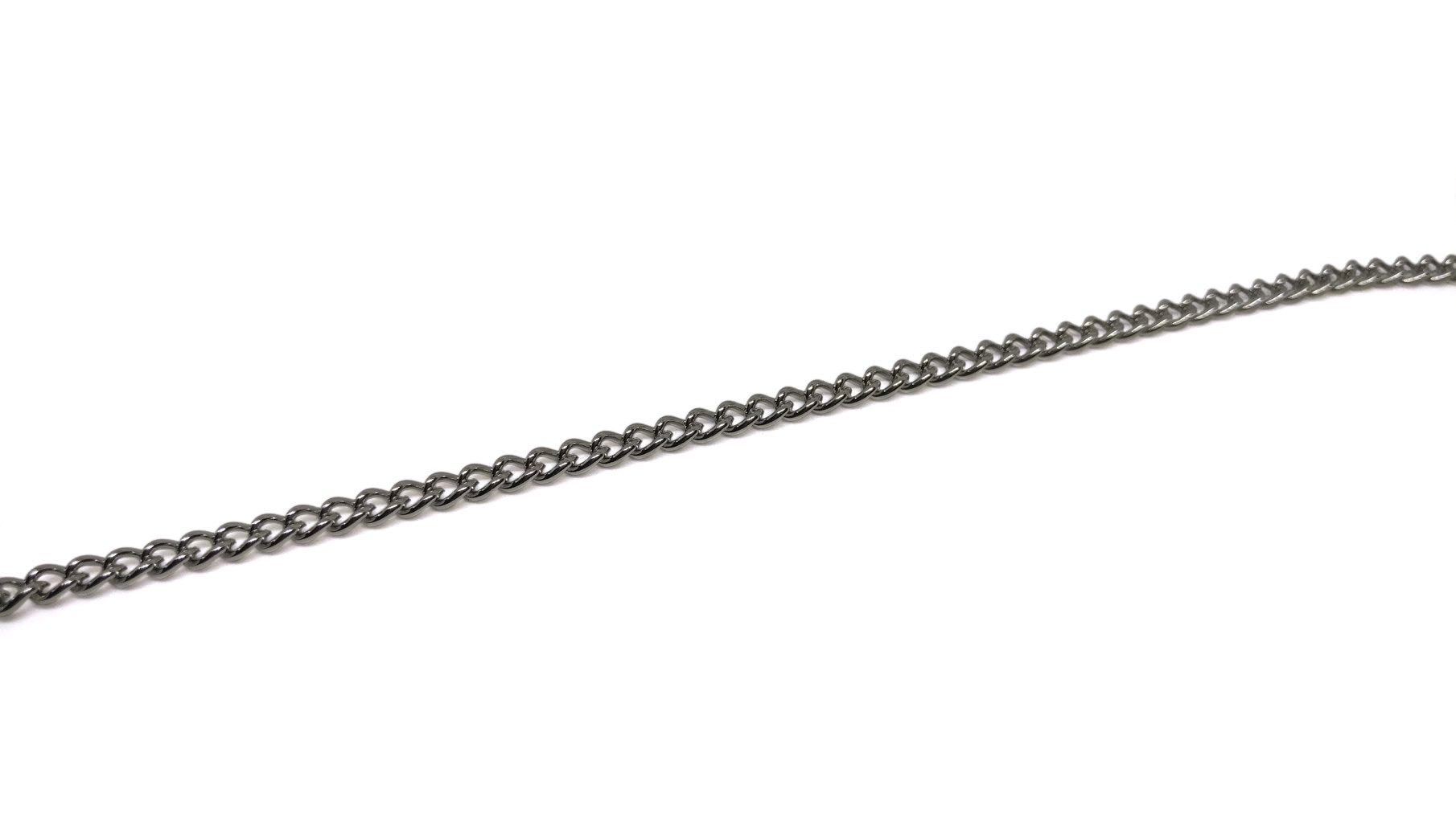 Jewellery Making Necklace Chains Tarnish Resistant Stainless Steel 3.5x2mm Twist Silver Color (Sold as 1 metre) [jefs-stringlace-00395-m10]