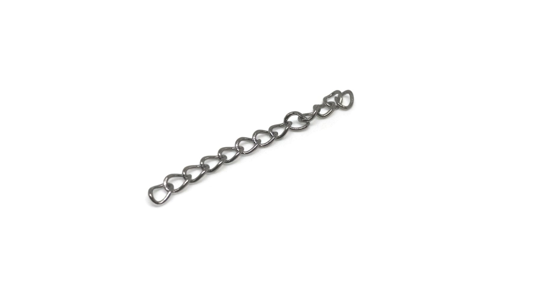 Extension Chains For Jewellery Making Tarnish Resistant 40x3mm Twist Cross Surgical Stainless Steel Silver Color (Pack of 10 pieces) [jefs-stringlace-00395-m12]