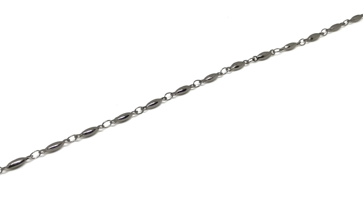 Jewellery Making Necklace Chains Tarnish Resistant Stainless Steel 11x2.5x2xmm Linked Pipe Silver Color (Sold as 1 metre) [jefs-stringlace-00395-m3]