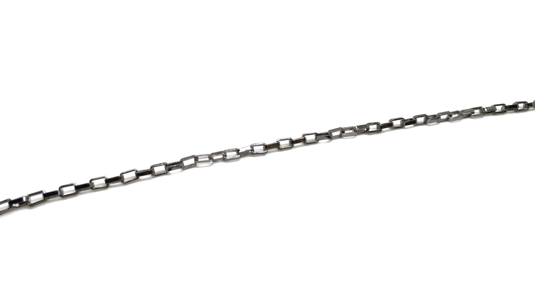 Jewellery Making Necklace Chains Tarnish Resistant Stainless Steel 4x2mm Rectangle Box Silver Color (Sold as 1 metre) [jefs-stringlace-00395-m7]