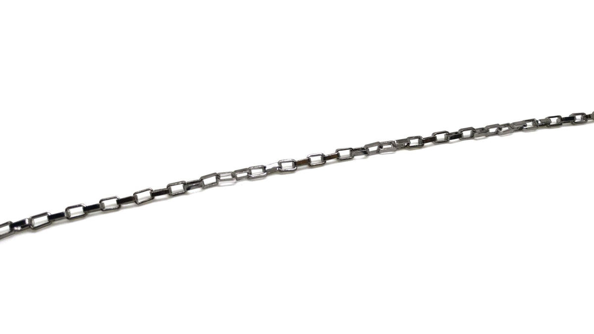 Jewellery Making Necklace Chains Tarnish Resistant Stainless Steel 4x2mm Rectangle Box Silver Color (Sold as 1 metre) [jefs-stringlace-00395-m7]