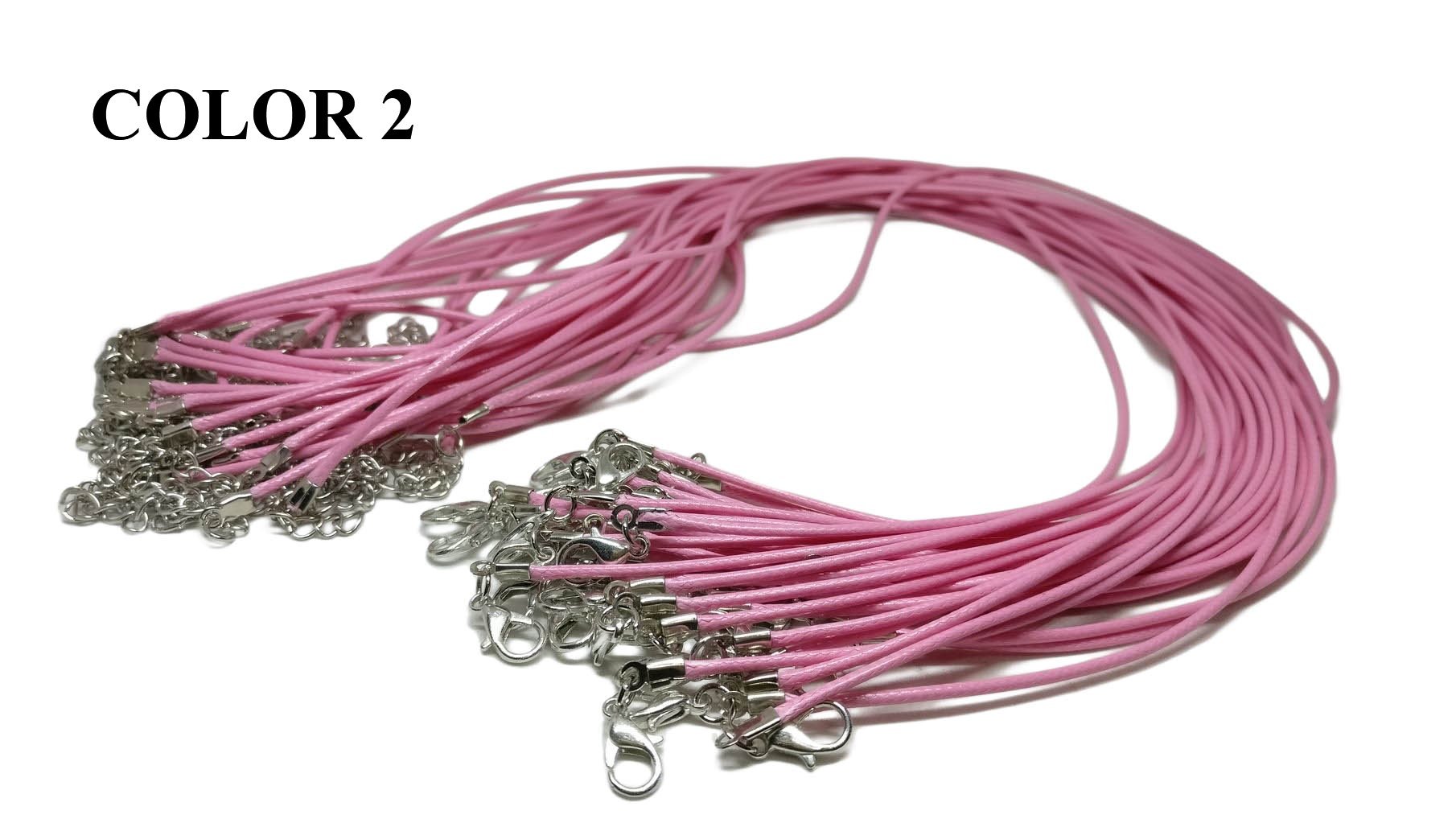 Jewellery Making Necklace Cords With Waxed Cotton 1.5mm 17 to 18 Inch Cord [jefs-stringlace-00429]
