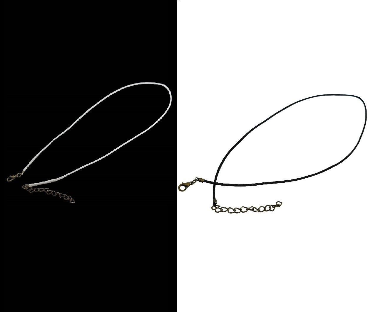 Waxed Cotton Jewellery Making Cords 1.5 MM 17 To 18 Inch With Alloy Antique Bronze Color Clasp [jefs-stringlace-00472]