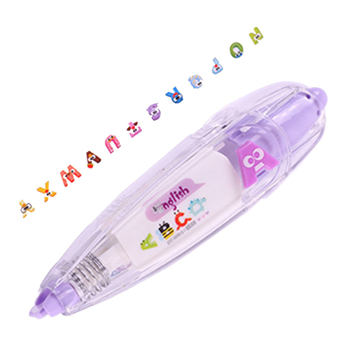 Plastic Sticker Correction Adhesive Tape Dispenser Pen For Scrapbooking Gifting Decoration Multi-Color (Sold as 1 piece) [Type 1 -> Letter Printing] [jefs-tapedecrtve-00006-model1]