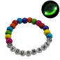 Elastic Name Customized Bracelets Personlized For Kids Girls Women With Wooden Beads Multicolor [jxq-brcltbngl-00017-m3]