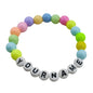 Elastic Name Customized Bracelets Personlized For Kids Girls Women With Plastic Beads Multicolor [jxq-brcltbngl-00017-m9]