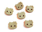 Wooden Buttons For Craft Scrapbook & Sewing 13x12x4xmm Animal Cat Wood Color (Pack of 10 pieces) [tmp-jefs-bttns-00020]