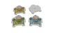 Wooden Buttons For Craft Scrapbook & Sewing 31x31x2xmm Baby Cradle Multi-Color (Pack of 10 pieces) [tmp-jefs-bttns-00070]